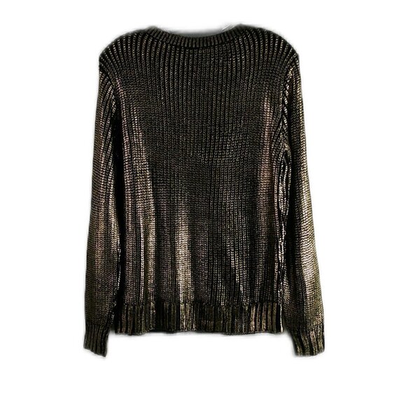 Collection Pimkie - Crew Neck, Long Sleeve, Bright Gold/Black Sweater - Small - Picture 4 of 6